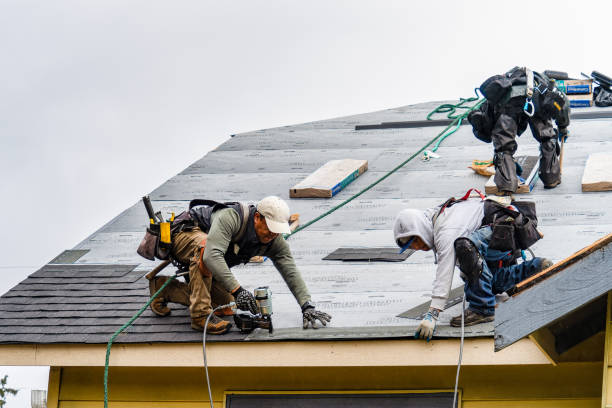 Professional Roof Replacement technician working in Orient, NY